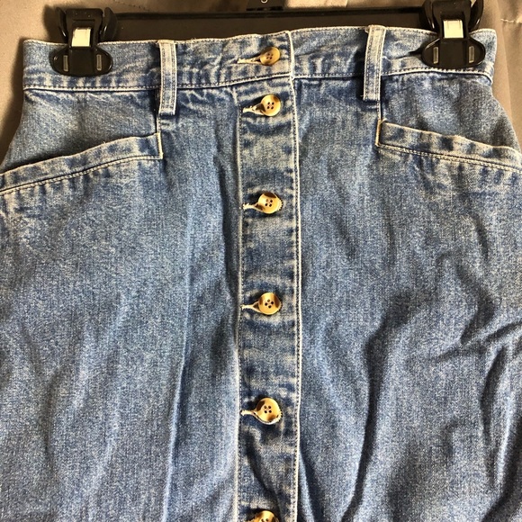 Vintage Eddie Bauer Denim Levi’s Button Down Pencil Skirt - Picture 4 of 11